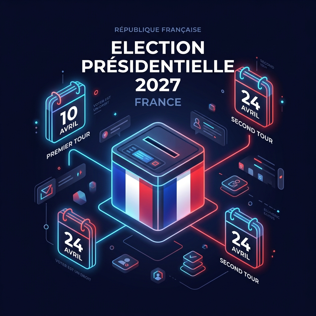 Calendrier Élection Présidentielle 2027 : Premier tour le 10 avril, Second tour le 24 avril